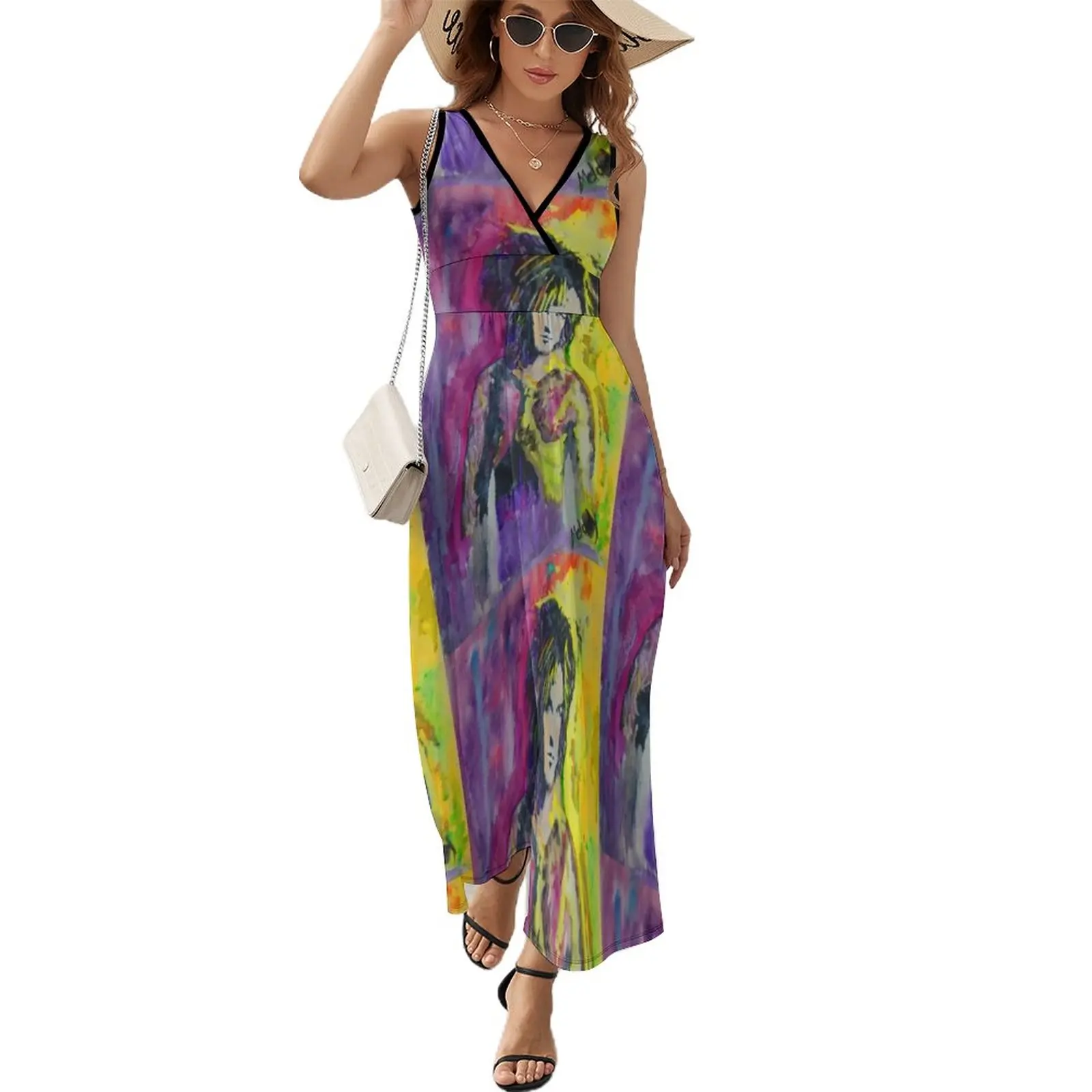 

Nikki Sixx Watercolor Sleeveless Dress evening dress women chic and elegant woman dress women dress summer dress woman 2023