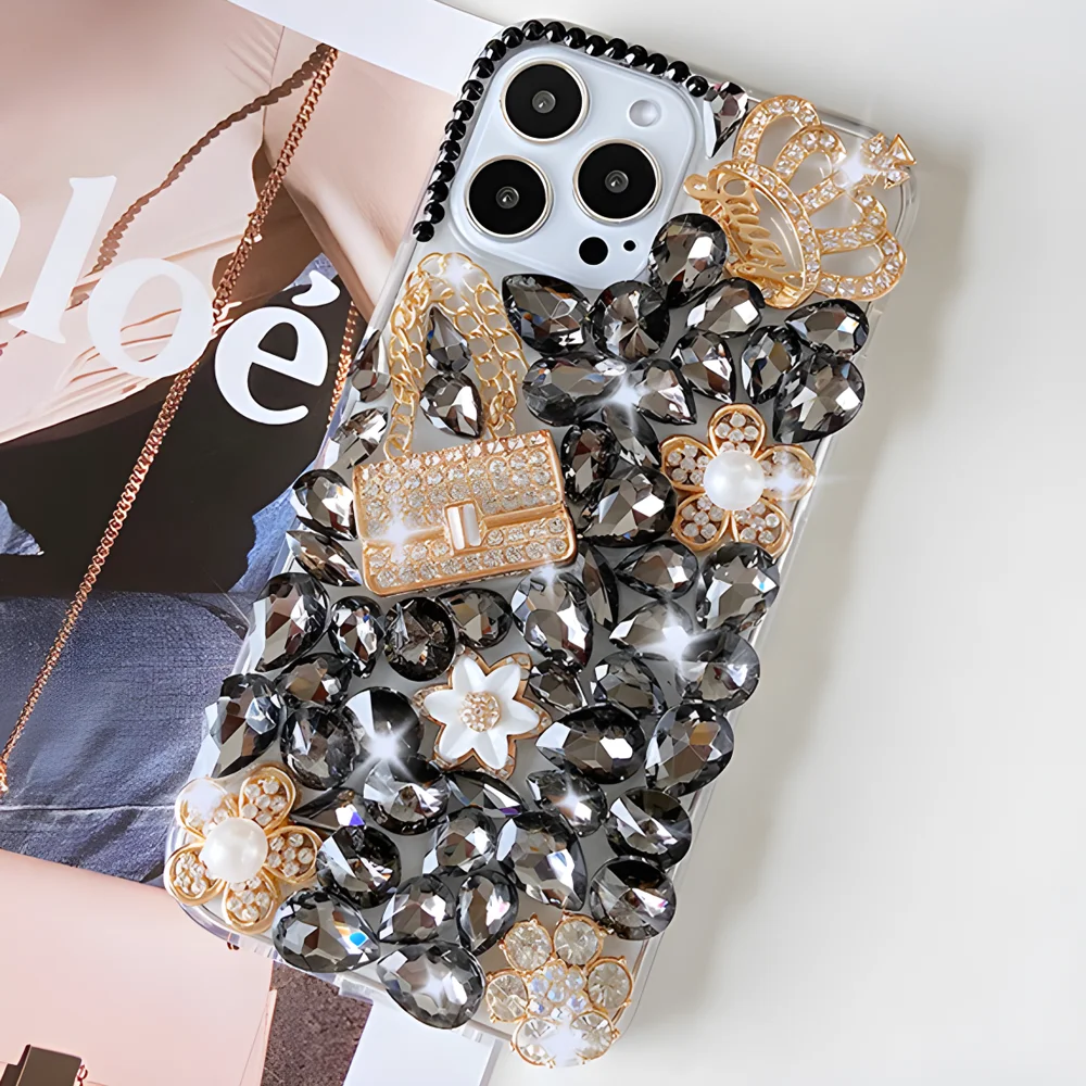 Cases for Samsung Galaxy S25 S24 S23 S22 S21 S20 S10 S9 Ultra Plus FE Note 20 10 Case Diamond Rhinestone Phone Cover Sunjolly