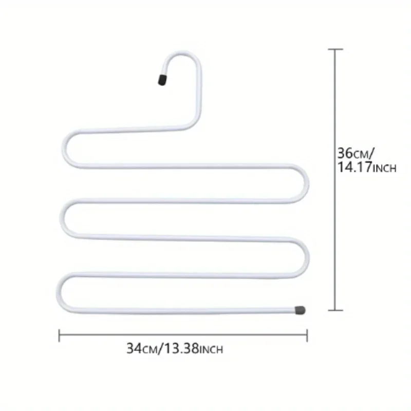 3pcs Stainless Steel S-shaped Pants Rack, Multi-layer Magic Anti Slip S-shaped Pants Clip Hanger, Wardrobe Storage Hanger