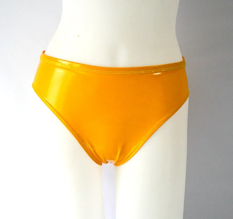Women Lady Sexy Shorts Glossy High Waist Underwear Faux Leather Stylish