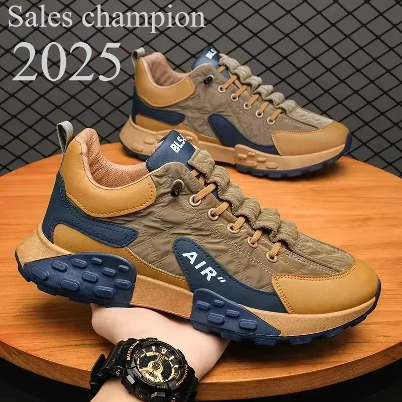 / Stylish Men's Vulcanize Shoes for Leisure and Running in 2025/ Thick-Soled Casual Sneakers/ - 2