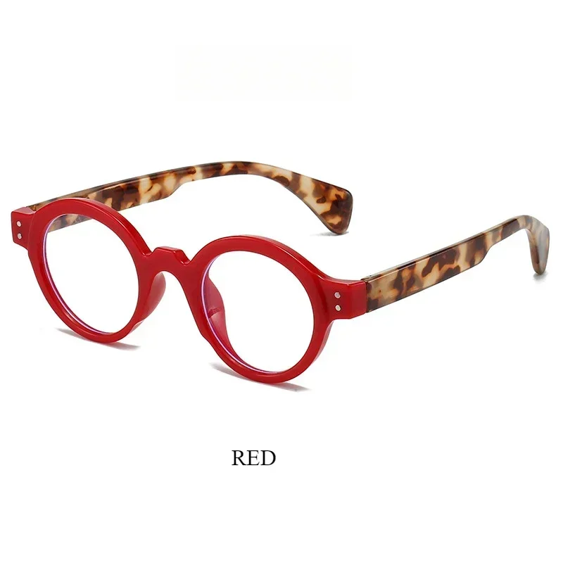 Vintage-Inspired Oversized Round Reading Glasses with Spring Leg and Anti-Blue Light Protection