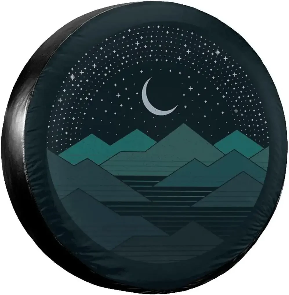 The Mountains and The Stars Spare Tire Cover 15 Inch Waterproof Dust Proof UV Sun Wheel Protectors Universal Fit Truck Camper