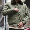 Maden Vintage B15 Bomber Jacket for Men Faux Rabbit Fur Lapel Signature Arm Pocket Winter Thickened Warm Windproof Coat Parkas 2