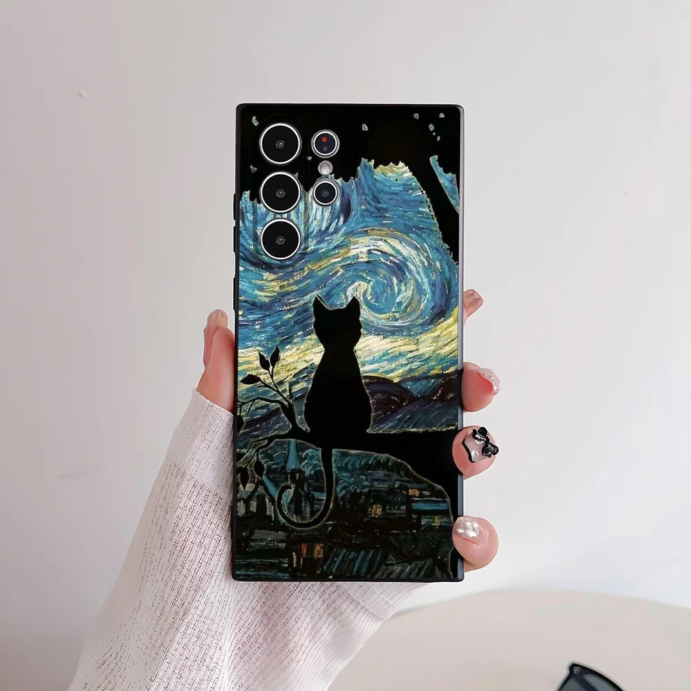 Van ART G-Gogh Cat-Themed Soft TPU Phone Case