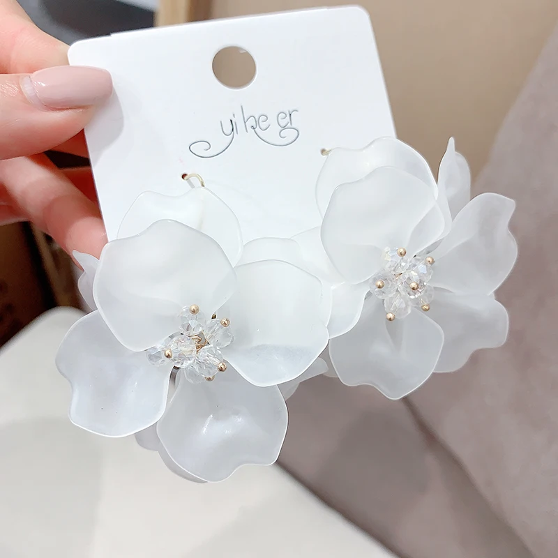 Iaceble Bohemian Large Acrylic Flower Dangle Earrings...