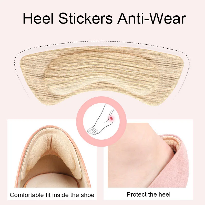 1 Pairs Heel Insoles Patch Pain Relief Anti-wear Cushion Pads Feet Care Heel Protector Adhesive Back Sticker Shoes Insert Insole