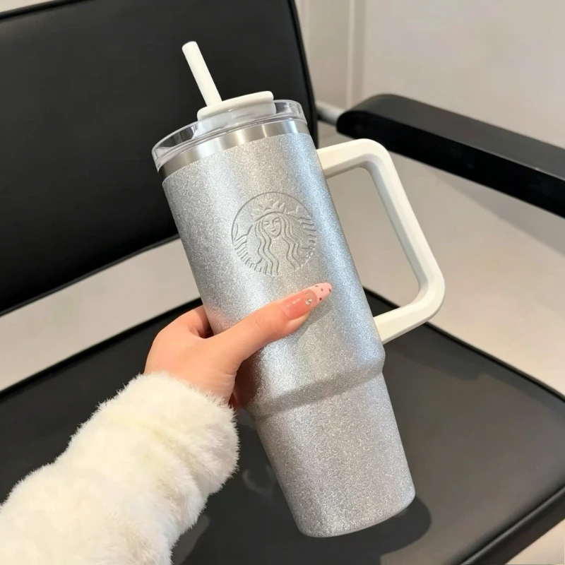 Starbucks Thermal Travel Mug with Anti-Spill Straw Lid and Wide Handle, 900ml Capacity