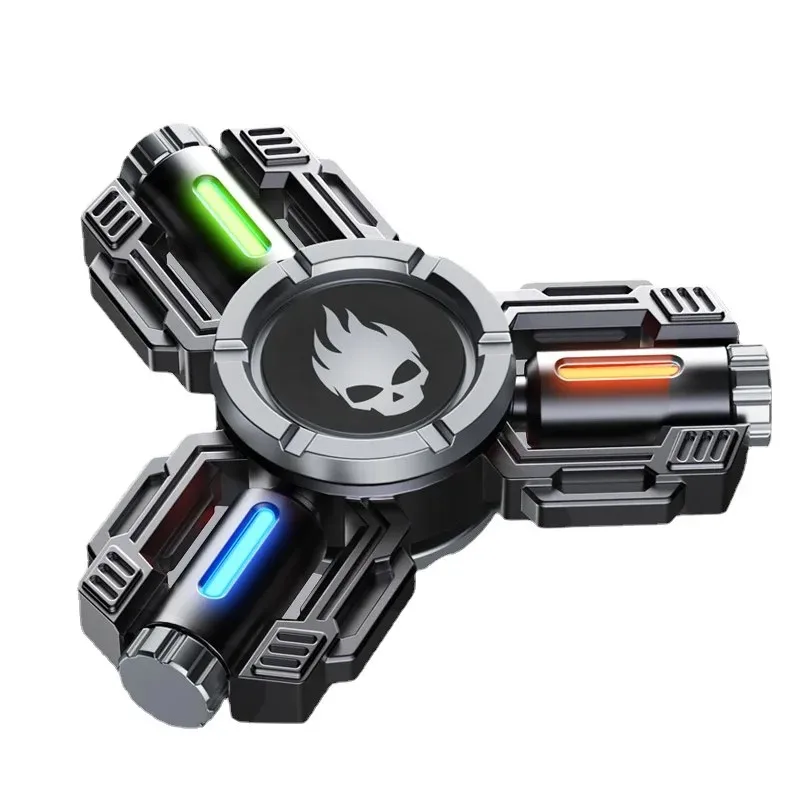 Girador de mão de metal luminoso para mesa, brinquedo criativo antiestresse para alívio do TDAH, ideal para homens, adultos e crianças._voghion.com