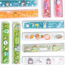 

New Multi-style Creative Cartoon Quicksand Ruler Anime Pika Dinosaur Cute Girls Regla Student School Supplies Kawaii Stationery