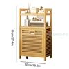 Bamboo Laundry Basket Wooden Storage Hamper With Tilt Out Basket 3/4 Tier Bathroom Rack Multi-function Laundry Hamper with Shelf 6