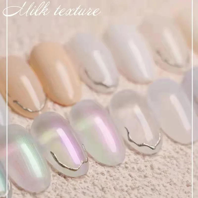 VINIMAY Rubber Milky Base Gel Nail Polish Fluorescence Nail UV Glitter Gel Varnish Soak Off Gelpolish Gel Nail Art Lacque Primer 3