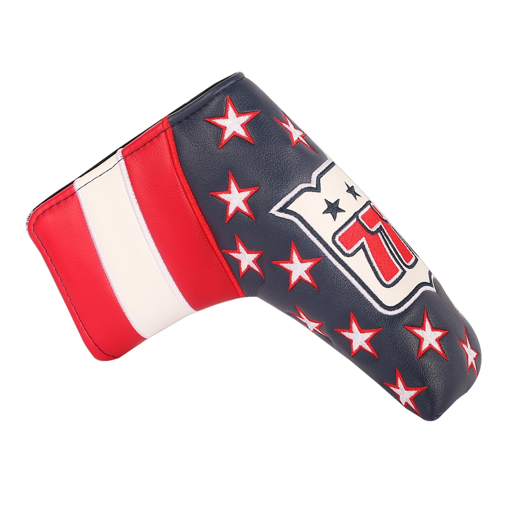 Description Picture 6 of itemPU Leather USA Flag Design Starts Embroidery Golf Club Headcover Driver Head Covers