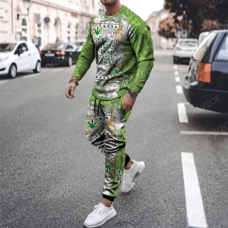 Men Prints Casual Premium Tracksuit Set Long Sleeve Full-Zip