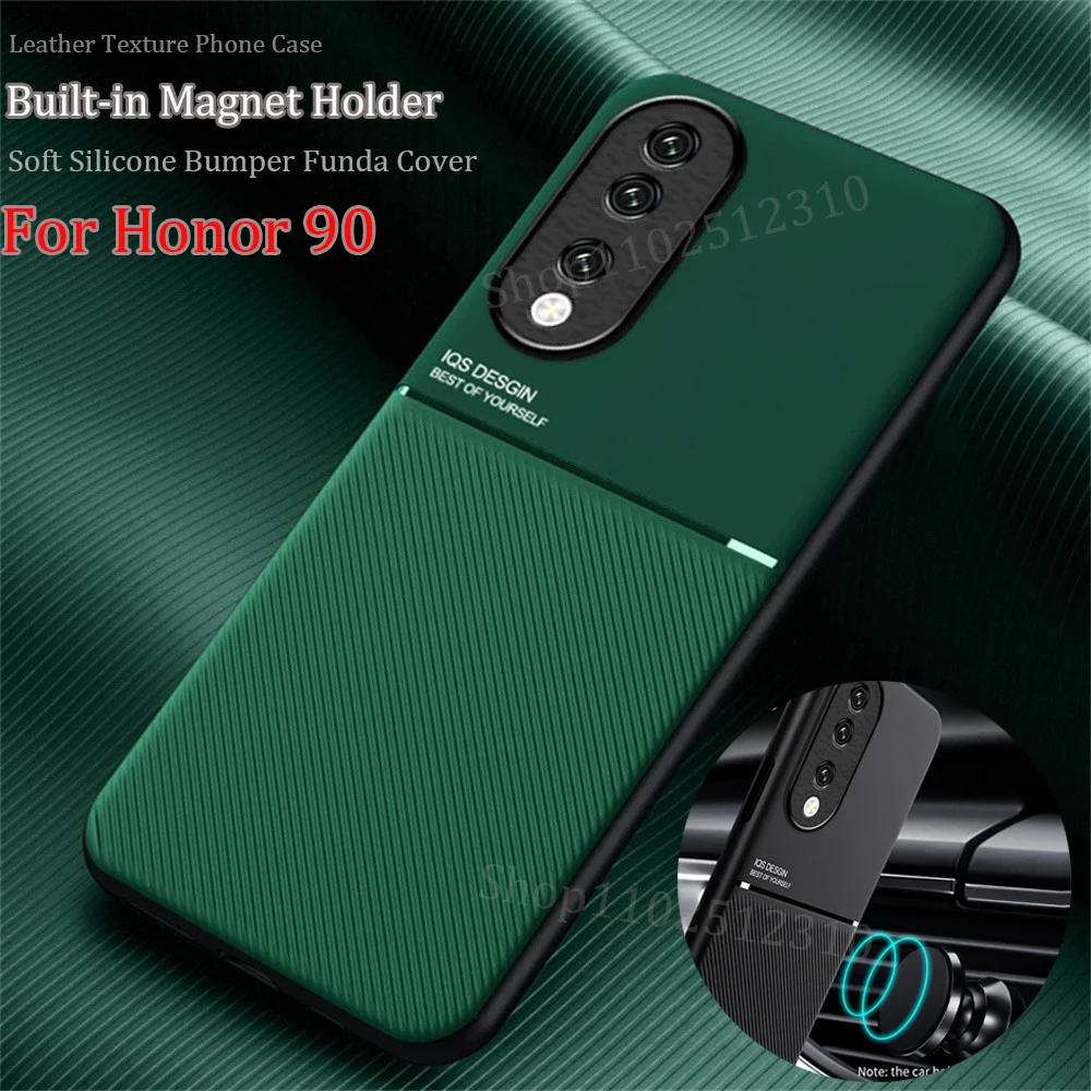 Magnetic Leather Phone Case with Car Holder Attachment