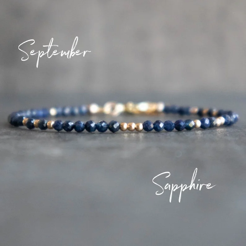 Pulsera De Piedra Natal Para Mujer - Chapada En Plata, Ajustable, Ideal Como Regalo De Cumpleaños O Aniversario