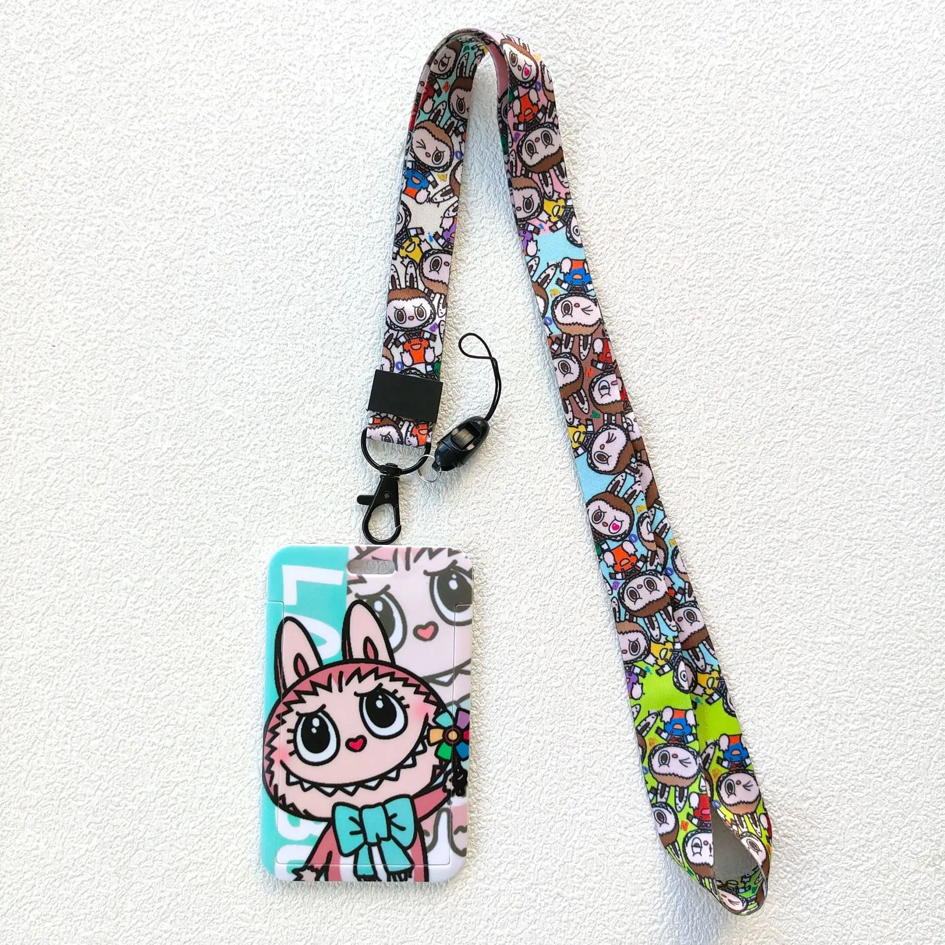Kawaii Labubu Cartoon Card Holder – Cute Anime Credit Card Case with Lanyard & Keychain for Kids, Students & Adults 5