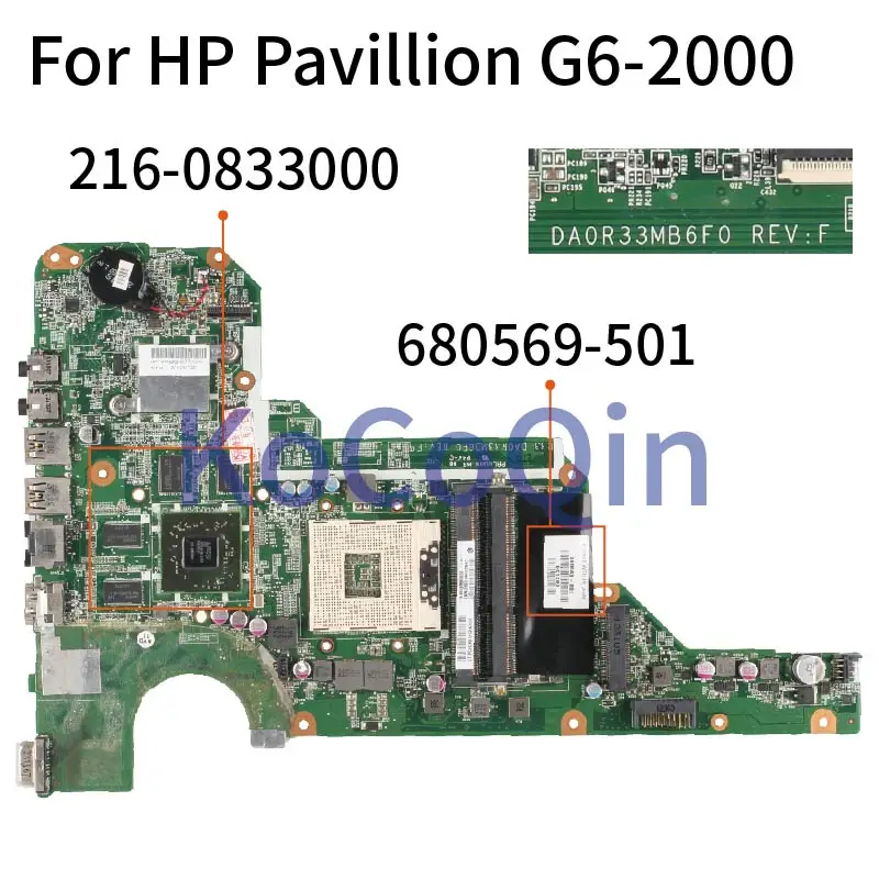 R33 For HP Pavilion G4-2000 G6-2000 Notebook Mainboard DA0R33MB6E0