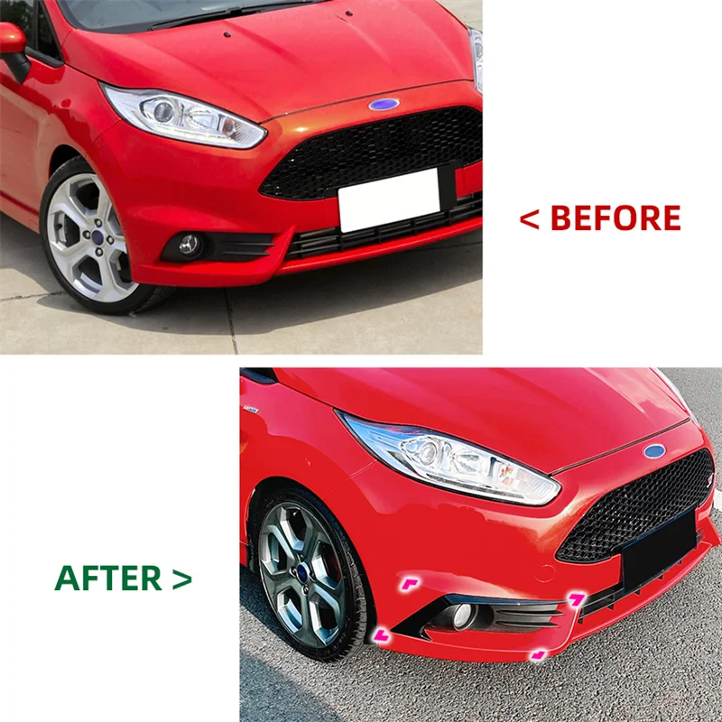 For Ford Fiesta ST MK6 2012-2017 Car Styling Glossy black/Carbon look Car Fog Front Light Frames Cover Trim Sticker Body Kit