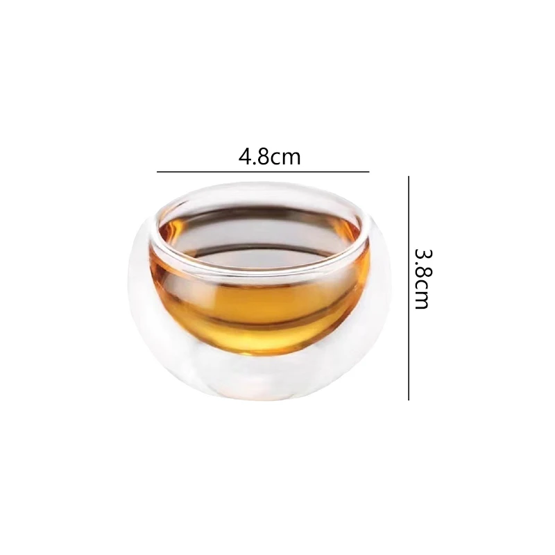 6pcs Double Layer Heat-resistant Glass Cup Sets Creative Chinese Tea Cup Creative Anti Scalding Tea Mug Transparent Household