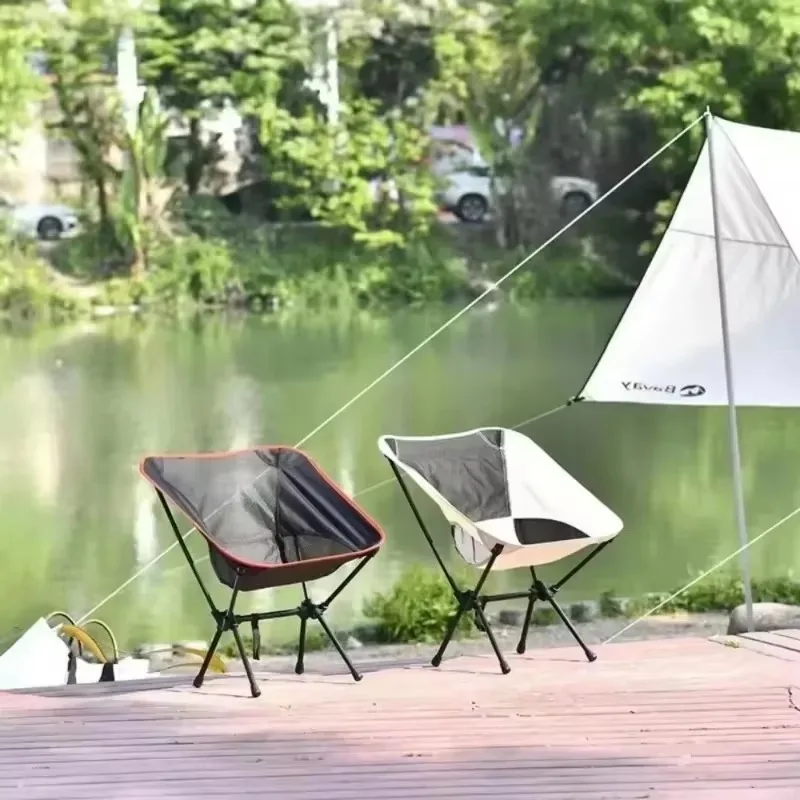 Portable Folding Chair Oxford Fabric Chair Strong Load-bearing Capacity Camping Beach Fishing Backrest Chairs Outdoor Furniture 4