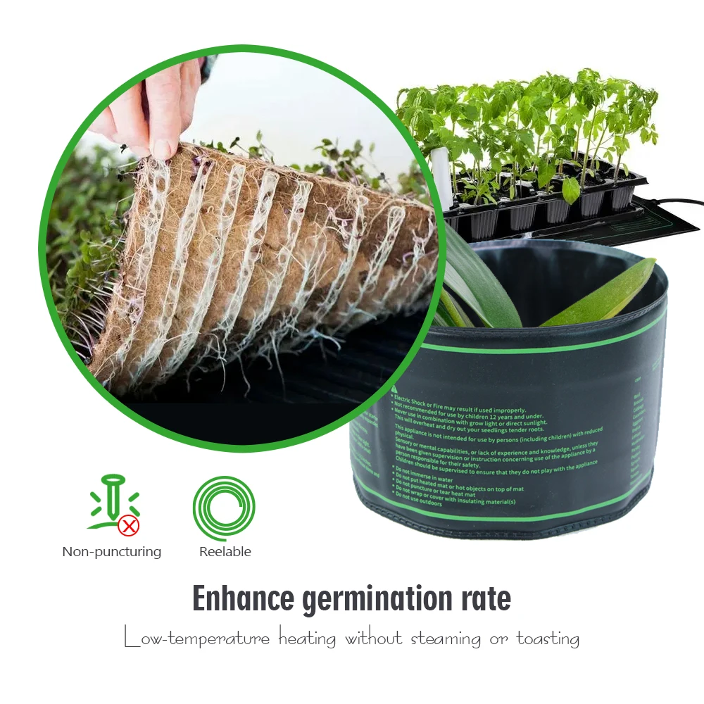 Seedling Heating Mat Digital Thermostat Even Heat Distribution Plants Seed Germination Indoor Gardens Pad
