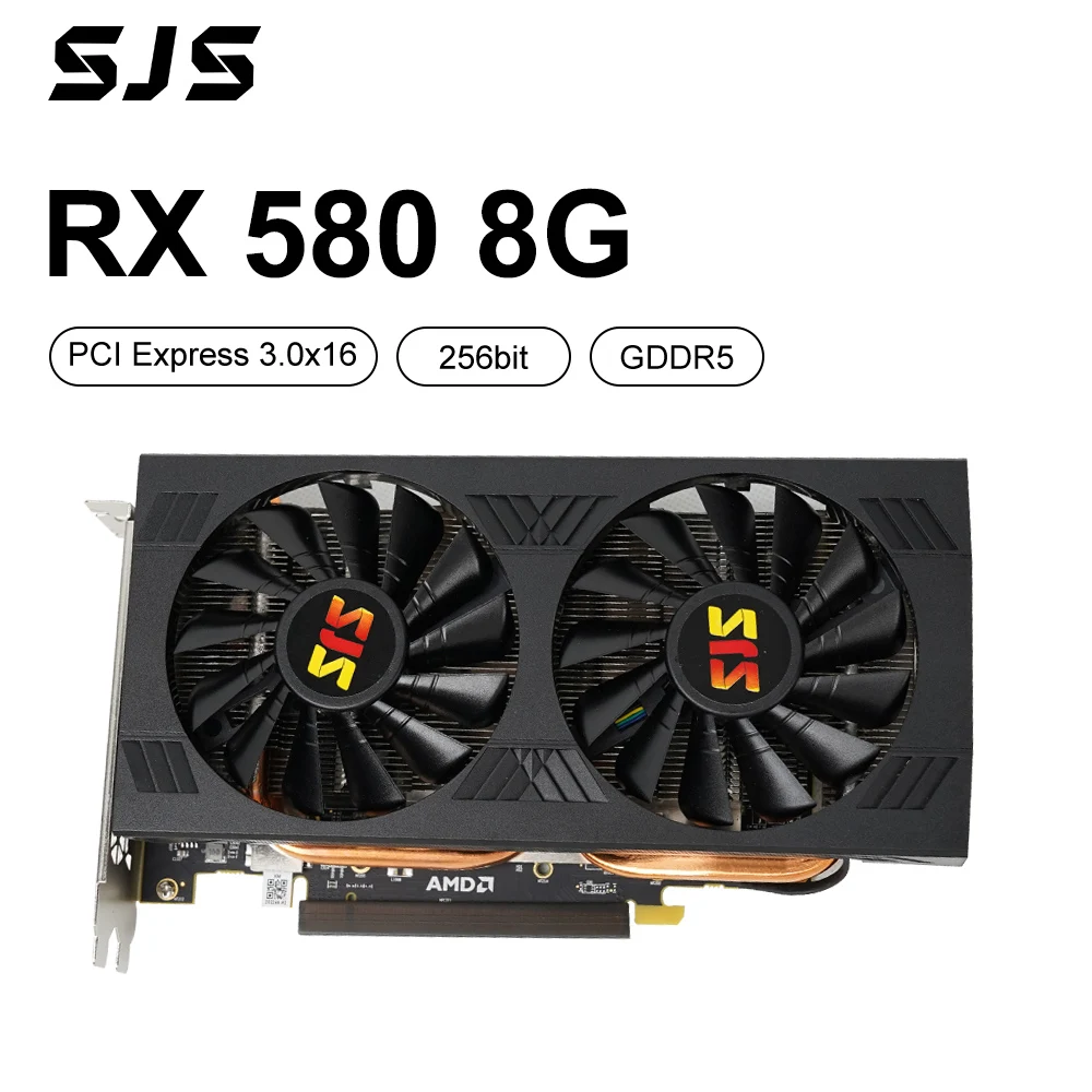 SJS New Video Card rx 580 8G 256Bit 2048SP GDDR5 AMD GPU Graphics Cards