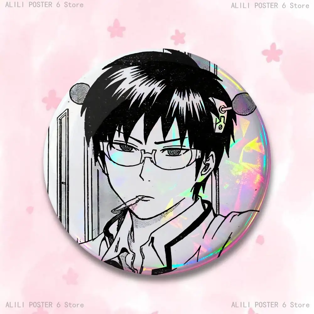 Saiki K Inspired Cosplay Pin Badge Collection - Round Brooch Souvenir