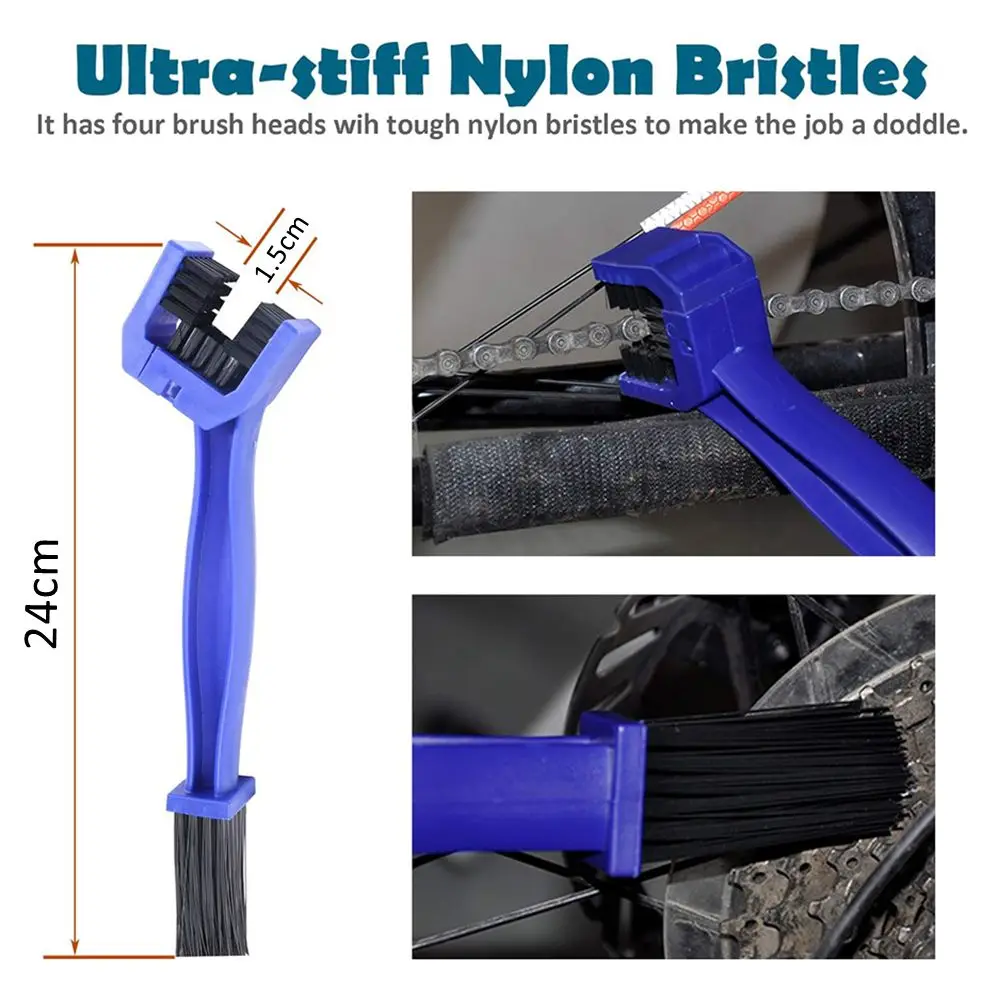 Bike Chain Cleaner Bicycle Chain Gear Wash Tool Kit Road Mountain Bikes Drivetrain Cleaning Brush Maintenance Kit 4 Piece Set bicycle cleaning kit
