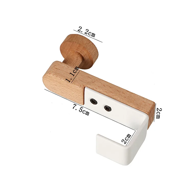 Kitchen Cabinet Hook Towels Clothes Coat Bathroom Accesories Storage Hanger Door Back Hanging Holder Iron Wooden Rack Organizer