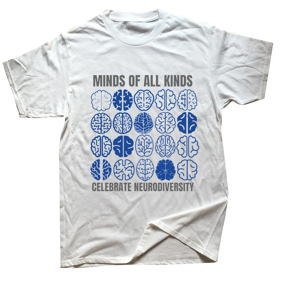 Naljakas Tähista neurodiversity T-särgid Suvise stiiliga Graafilised puuvillased tänavarõivad Lühikeste varrukatega sünnipäevakingitused T-särk meestele_voghion.com