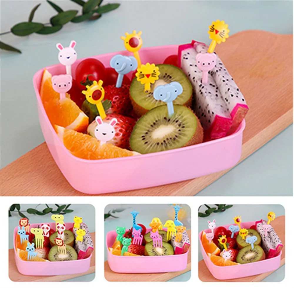 Mini Forks Animal Food Picks for Kids Cute Fruit Fork Bento Box