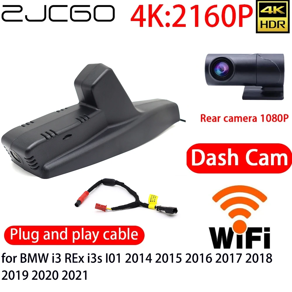 

ZJCGO 4K Car DVR Dash Cam Wifi Front Rear Camera 24h Monitor for Mini Countryman Clubman Electric Cooper SE F54 F60 2015~2023