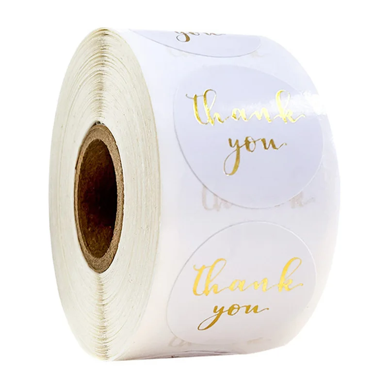 500pcs Kraft “Thank You” Round Stickers 2