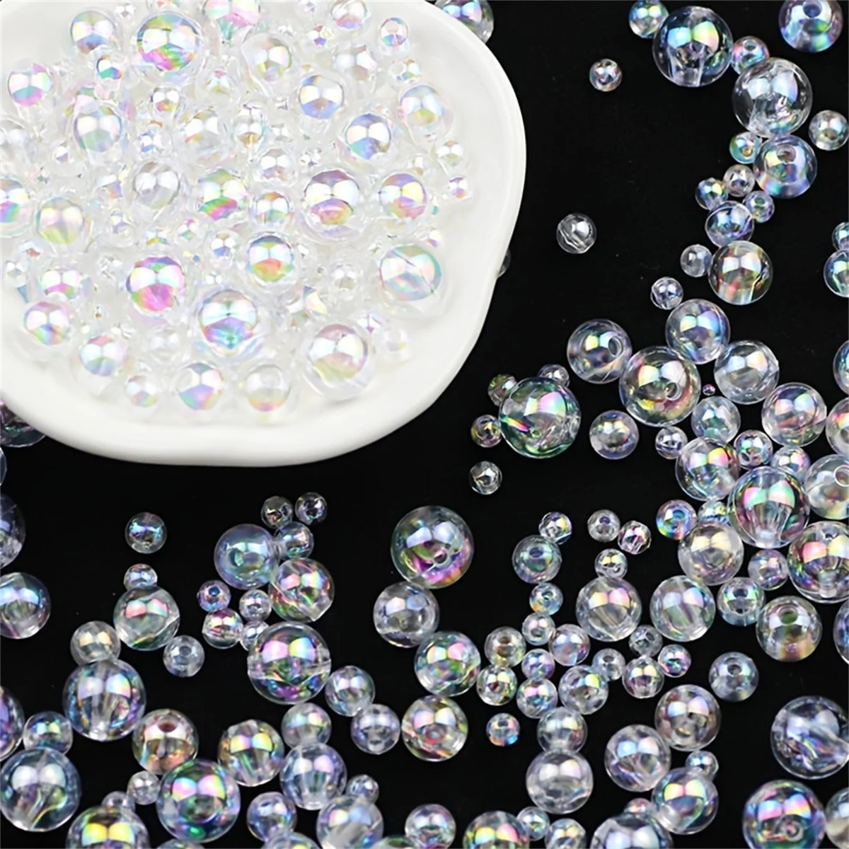 Imitation Pearl Beads 6mm/8mm/10mm ABS Transparent White Color Diy Handmade Jewelry Material