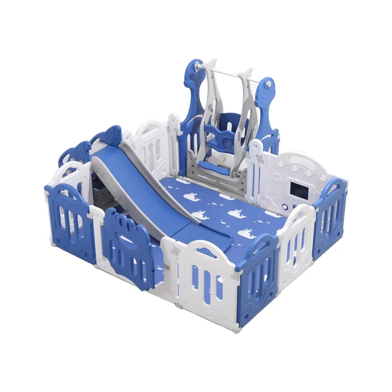 Home Playground Slide Swing Kids Sports Playpen Modern Baby Furniture Easy Installation for 6 Month-6 Years Chilren