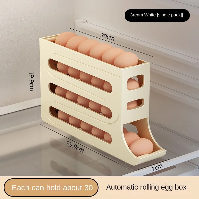 Multi-Layer Eggs Storage Box Refrigerator Side Door Storage Box Rolling Egg Holder Tray Automatic Rolling Egg Kitchen Organizers