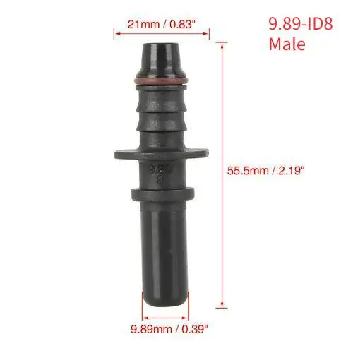 Car Fuel Line Quick Connect Hose Coupler ID8 7.89 9.89 11.8 Rubber Nylon Oil Line Pipe Connector Disconnect Release Hose Fitting 9.89-ID8 male