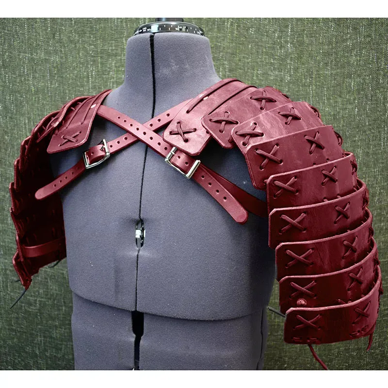 thumbnail image 1 of Armadura de hombro de samurái Ronin Steampunk medieval, accesorio de cosplay de caballero vikingo pirata, cinturón de cuero, hombreras, disfraz para Larp, 1 of 5