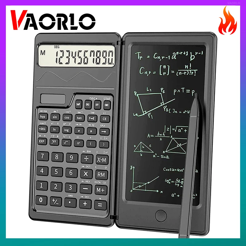 Energia Solar Dobrável Calculadoras Científicas Lcd Escrita Tablet Bloco de Desenho Gráficos Escritório Negócios Estudantes Professor