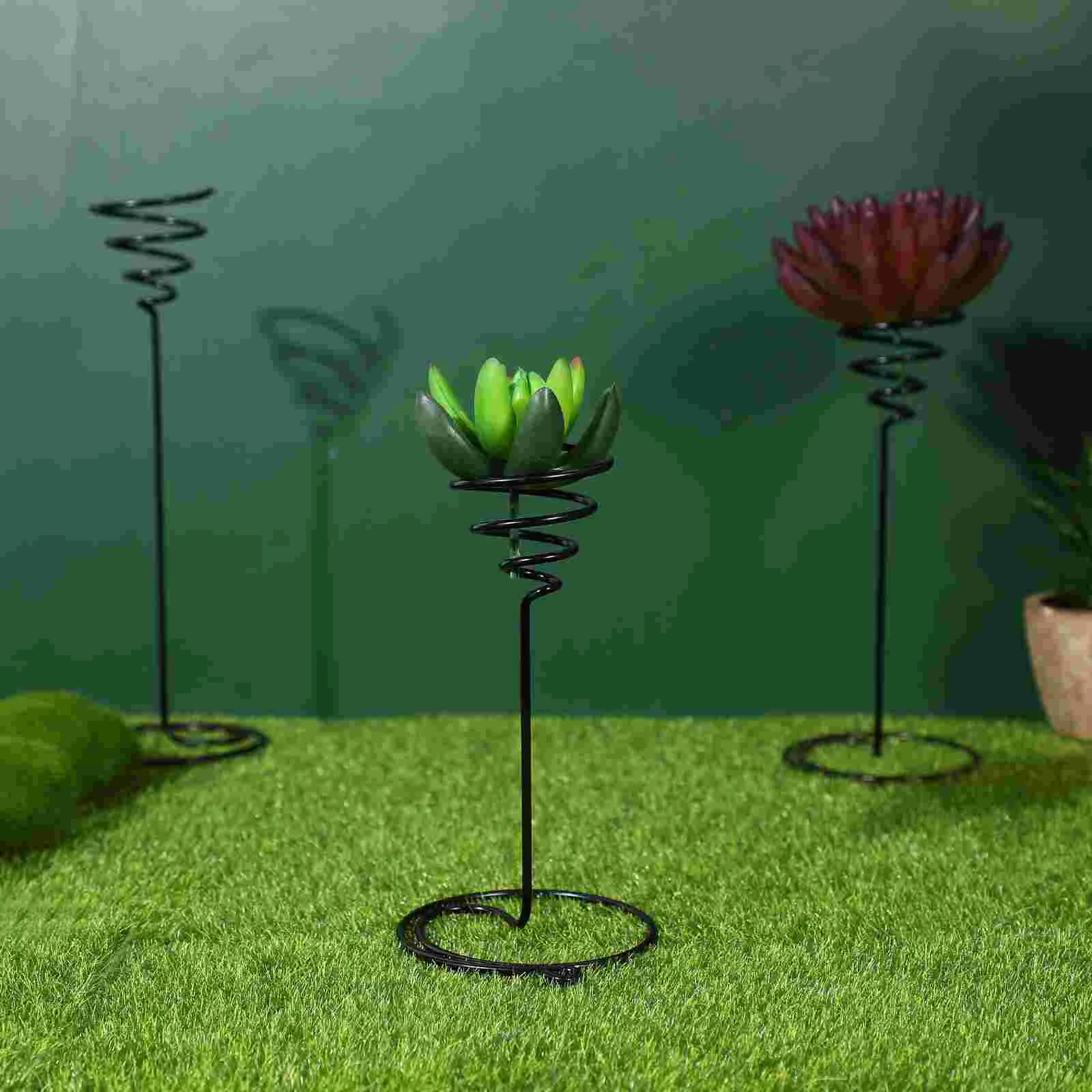 3 Pcs Air Plant Holder Spiral Flower Stand Plant Display Rack Metal Premium Durable Home Office Decoration Tillandsia Container