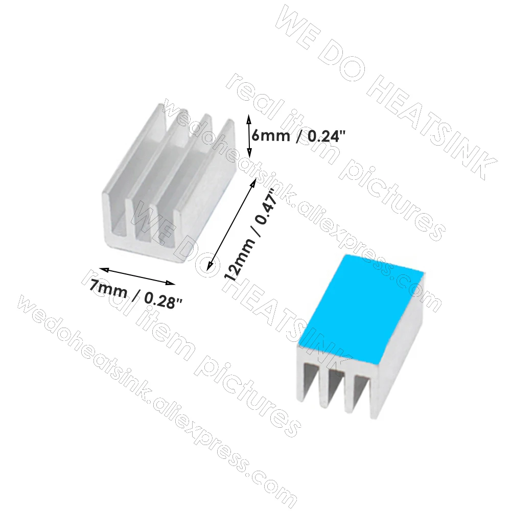 Fazemos Dissipador de Calor Pequeno Dissipador de Calor de Alumínio Pequena Almofada Térmica Azul Faça Você Mesmo 12x7x6 mm 50 Pcs Lot - Imagem 4