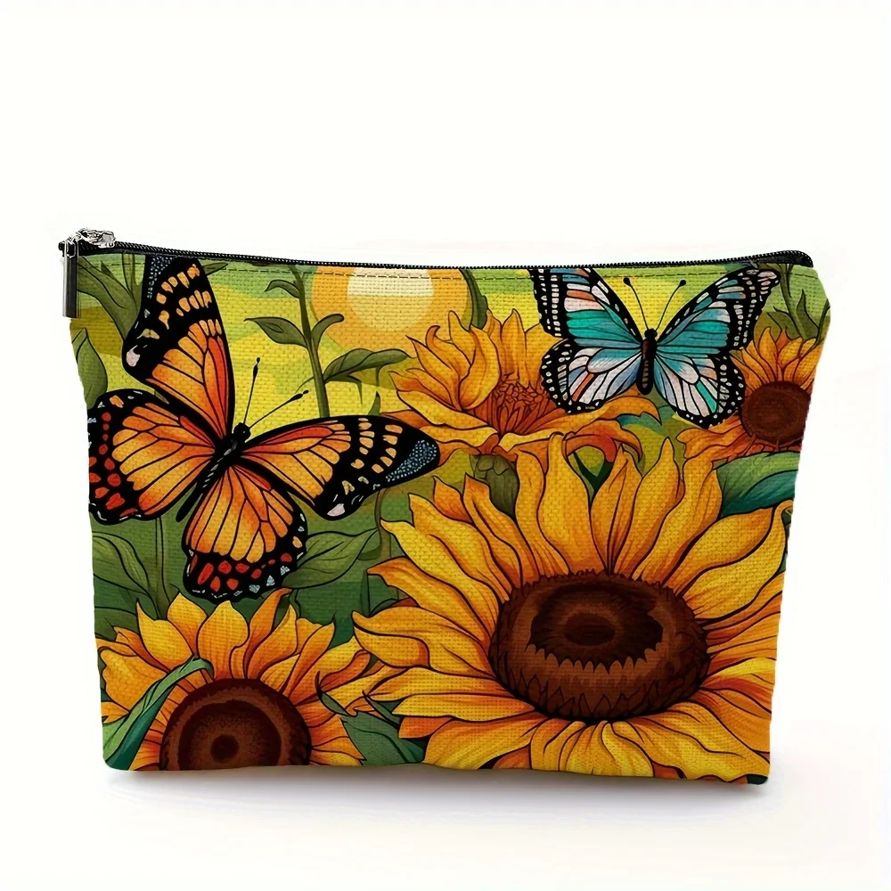 

Подарки для лучшего друга с принтом подсолнухов и бабочек, сумка для туалетных принадлежностей, рождественский подарок для лучшего друга