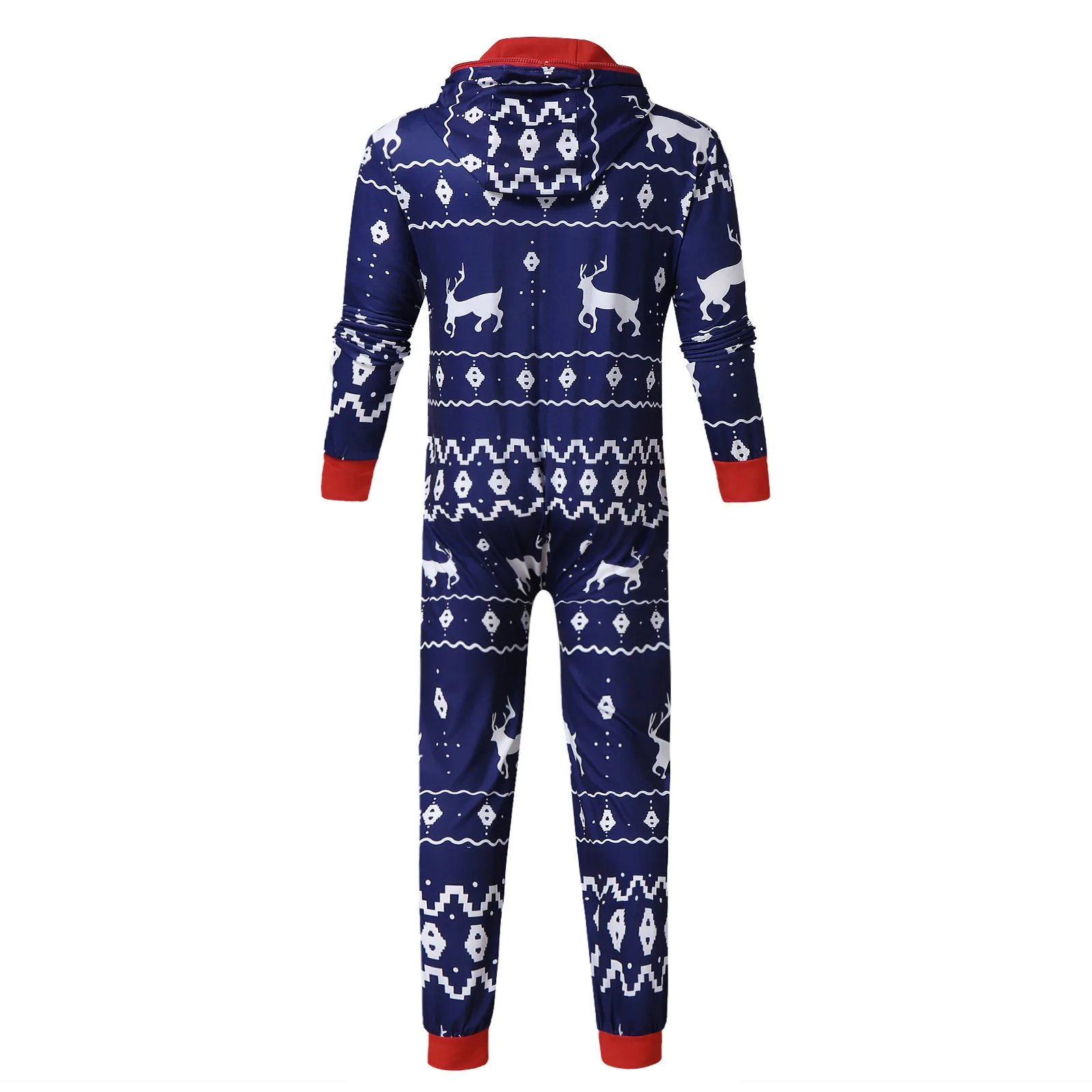 Men's Onesie Winter Pajama Christmas Jumpsuit Couple Homewear Zipper Sleepwear Girls Festival Party Suit With Hooded
