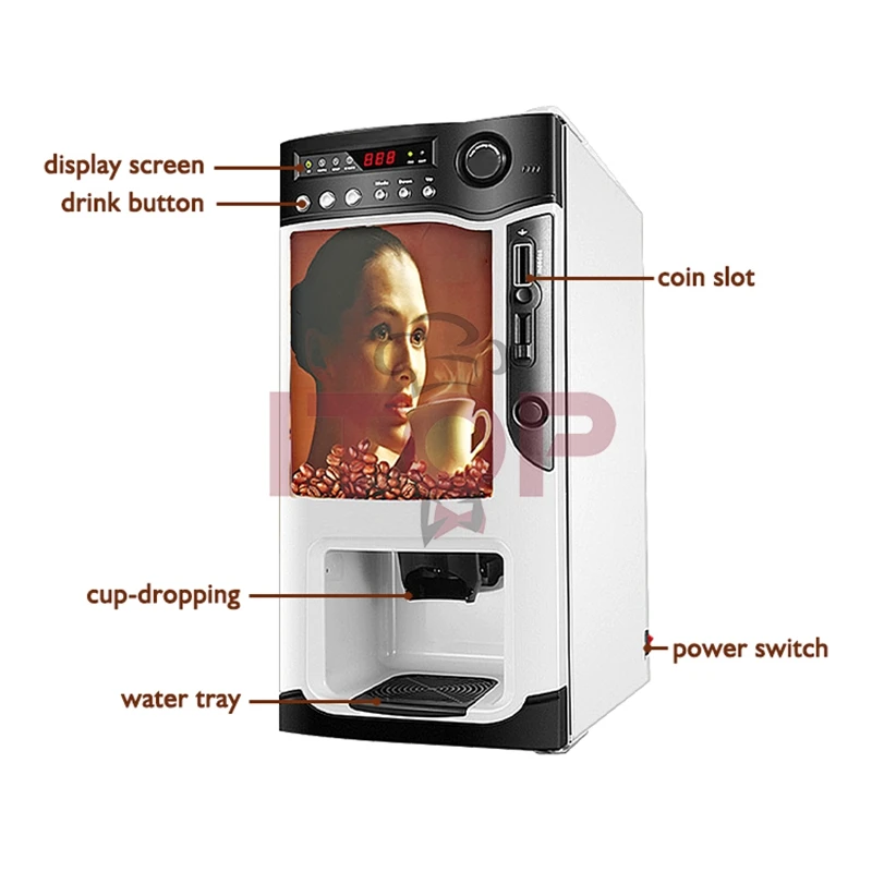 ITOP CIM-12 Fully Automatic Coffee Machine Instant Coffee Maker Coffee  Drinks Vending Machine with Grinder with Payment System - AliExpress