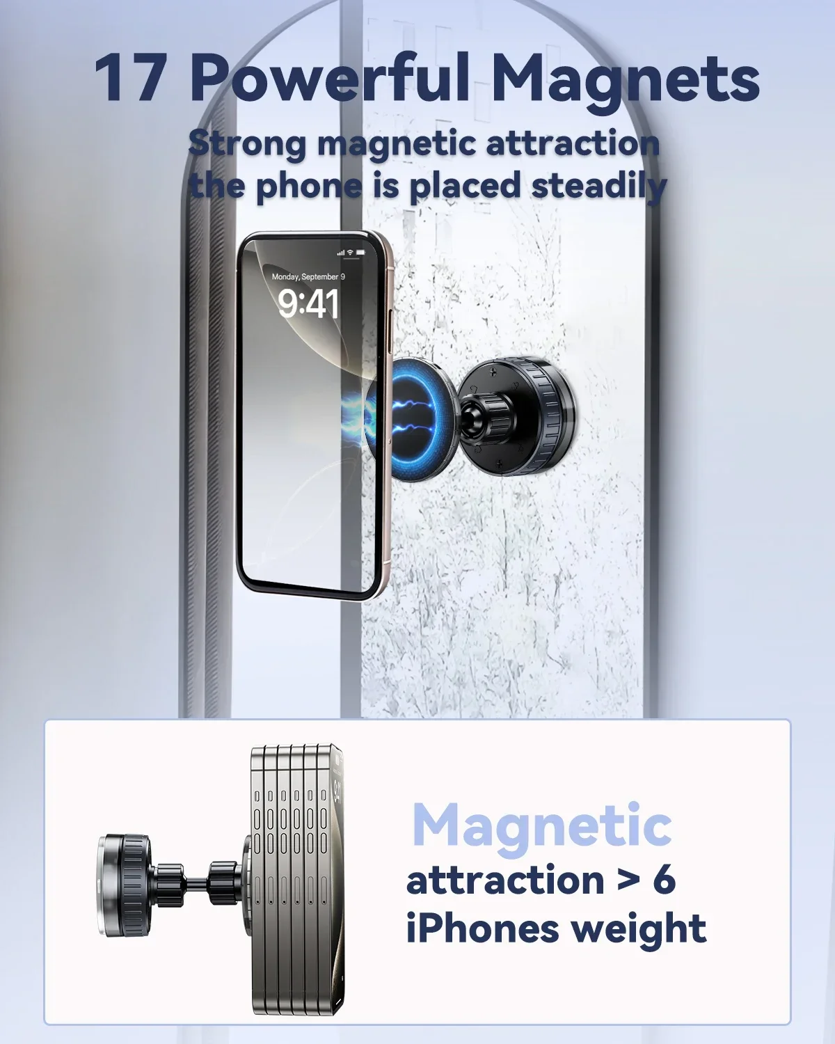 Oatsbasf 자기 흡입 컵 샤워 전화 홀더 벽에 욕실 스틱에 대 한 거울 전화 마운트 iPhone에 대 한 Magsafe 전화 스탠드