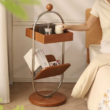 Tavolino Quadrato Vintage, Estetico e Minimalista, Tavolini Glamour Unici, Tavolini in Legno Piccoli e Flessibili, Accessori per Salotto