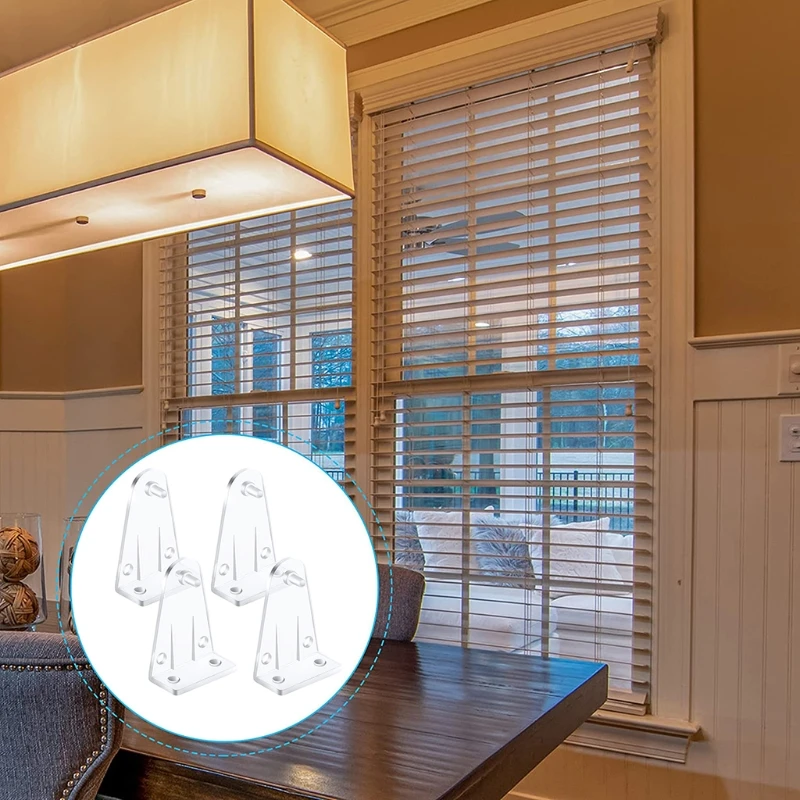 10 Pieces Hold Down Brackets Clear Plastic Blinds Bottom Holder Clips Replacement for 2 Inch Horizontal Blinds Shades for