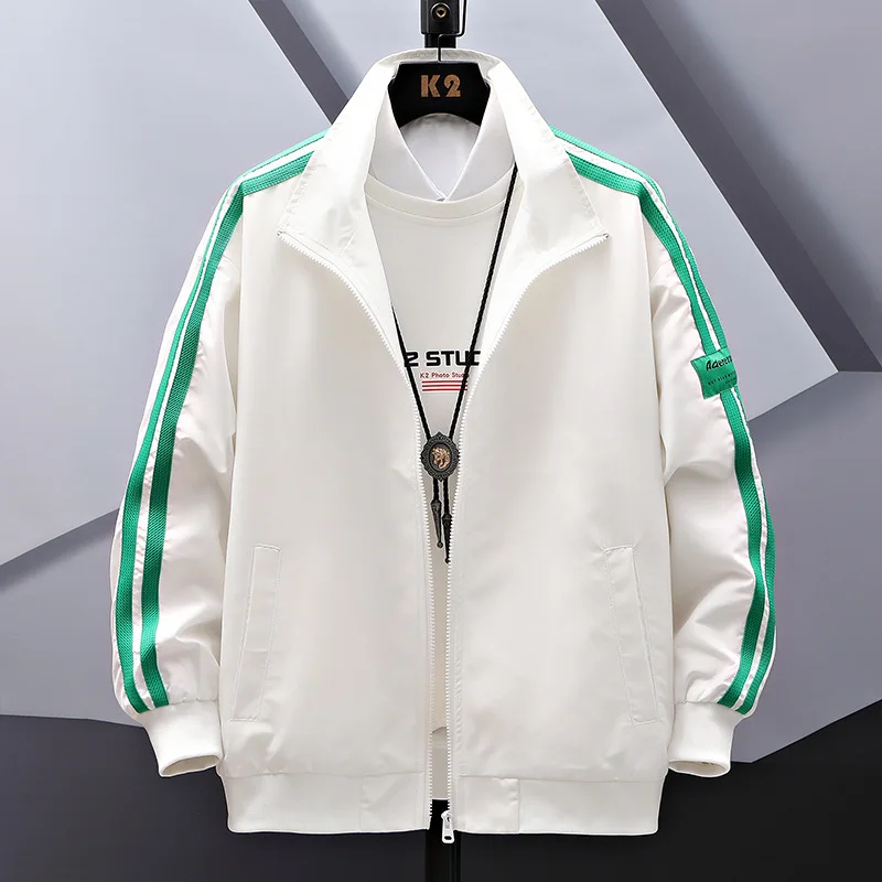 

Polo Collar Jacket Men's Autumn New Jacket Versatile Trend Top American Street Jacket Jacket Contrast Casual