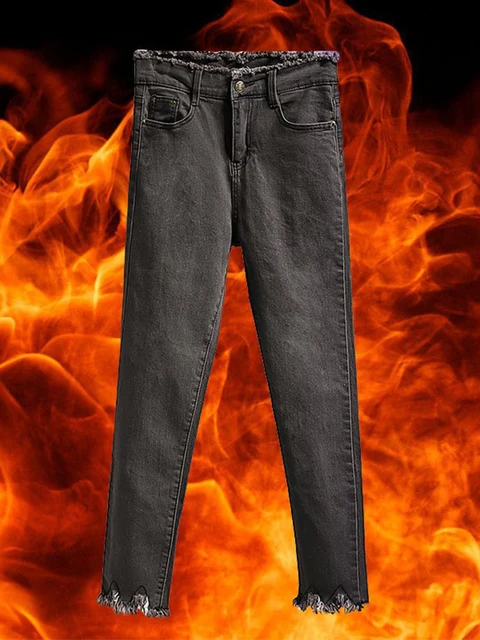 Winter Lamb Fluff Denim Straight Pants Men Thicken Big Size 40 Jeans High Waist Stretch Jeansy Fleece Lined Warm Slim Vaqueros